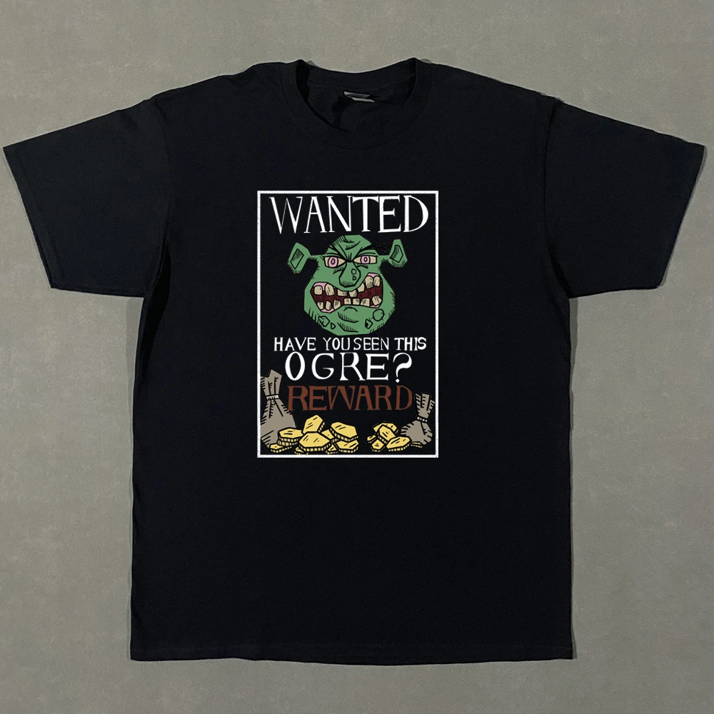 Shrek Print T Shirt Men Women Summer Cotton Oversized Comfortable T-shirt Trendy Fashion Short Sleeve Tees