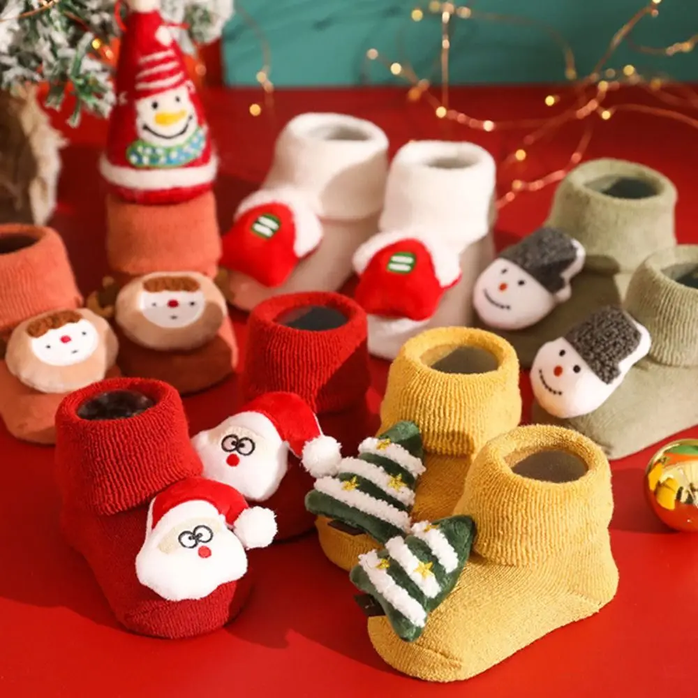 

Santa Claus Children Christmas Socks Elk Mid-Tube Socks Snowman Cloth Accessories Cartoon Toddler Christmas Gift