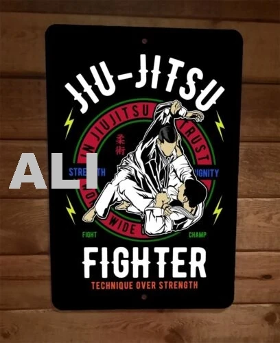 Jiu Jitsu Fighter Sports 8x12 Metal Wall Sign Poster sign