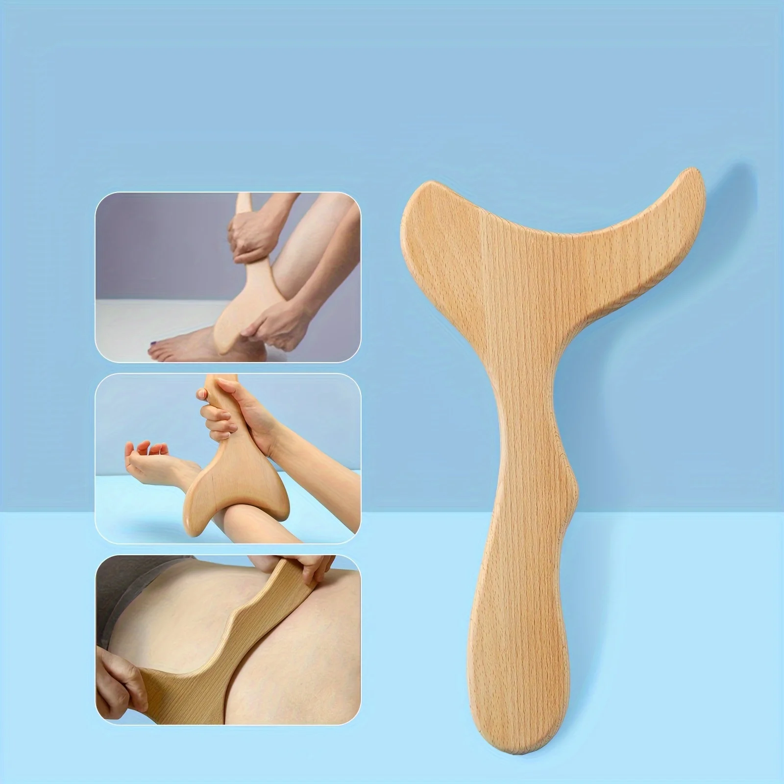 1pc  Wooden Gua Sha Tools, Professional Lymphatic Drainage Tool, Suitable For Relaxation Massage  Use, Ideal For Massaging Face,