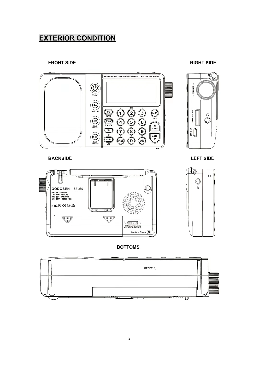 SR-286 Radio TEF6686 Chip FM/LW/MW/SW