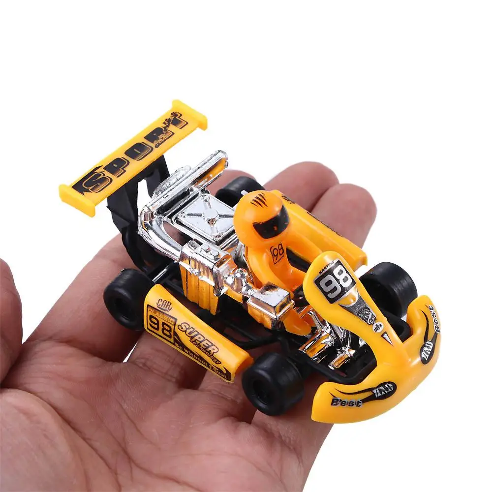 Mini carro 1/2 pçs 4 rodas conjunto de veículos de brinquedo modelo de carro fórmula carro de corrida brinquedo puxar para trás kart brinquedos inércia carro brinquedo