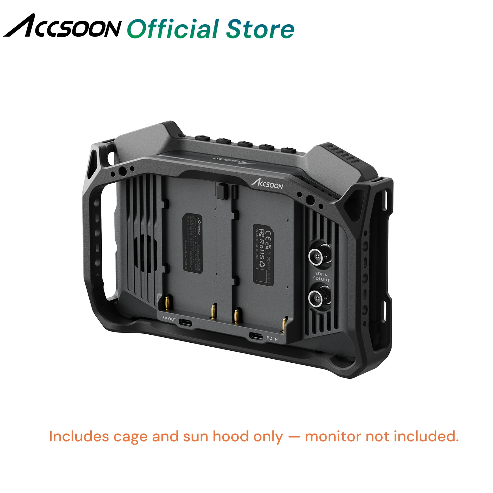 Accsoon Monitor Cage With Sunhood ,  Aluminum alloy protective cover cage and sun hood only ,  for CineVIew  M7 Pro Monitor