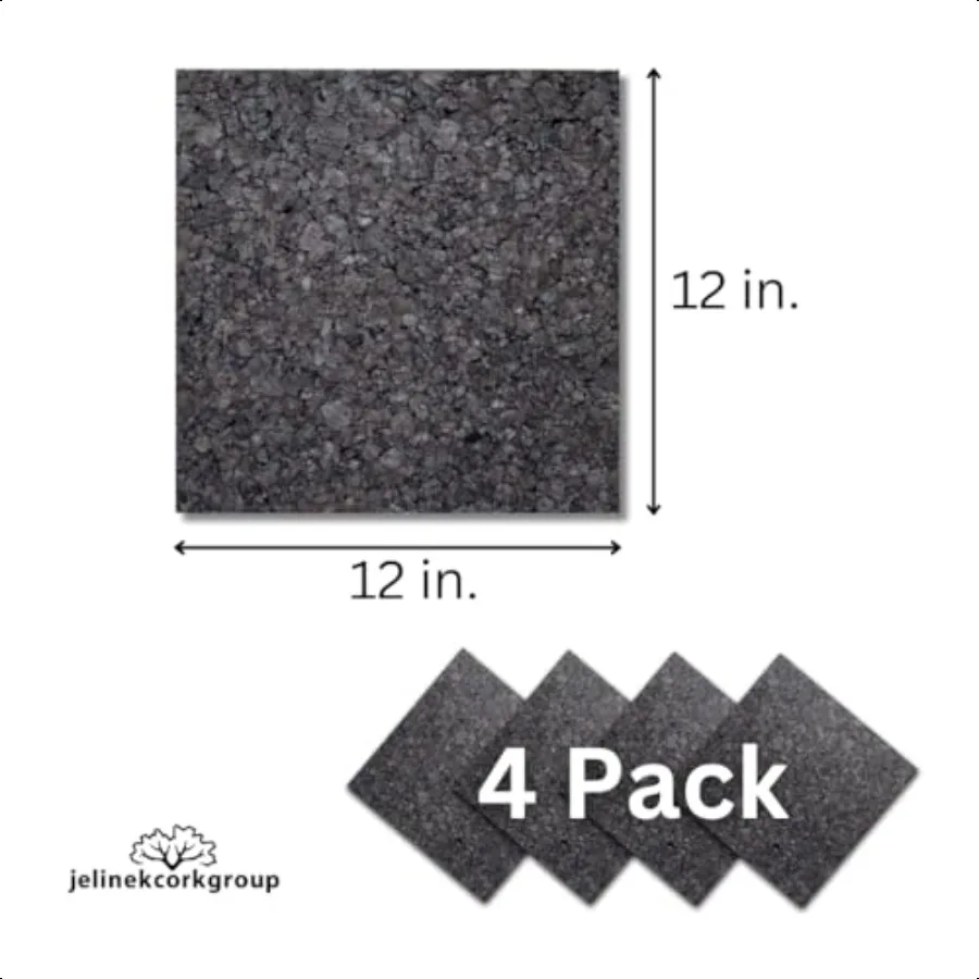 Cork Wall Tile Squares Dark 4 Count