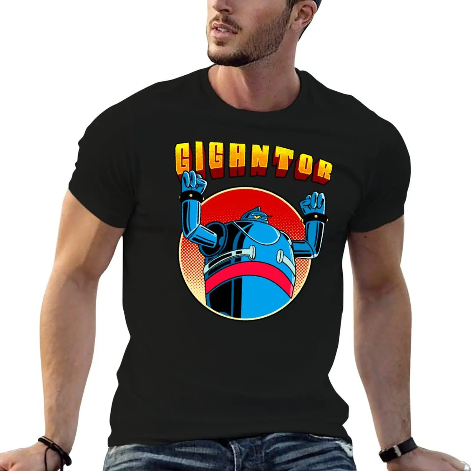 Retro Gigantor T-Shirt Basic Simple Design Short Sleeve Shirt