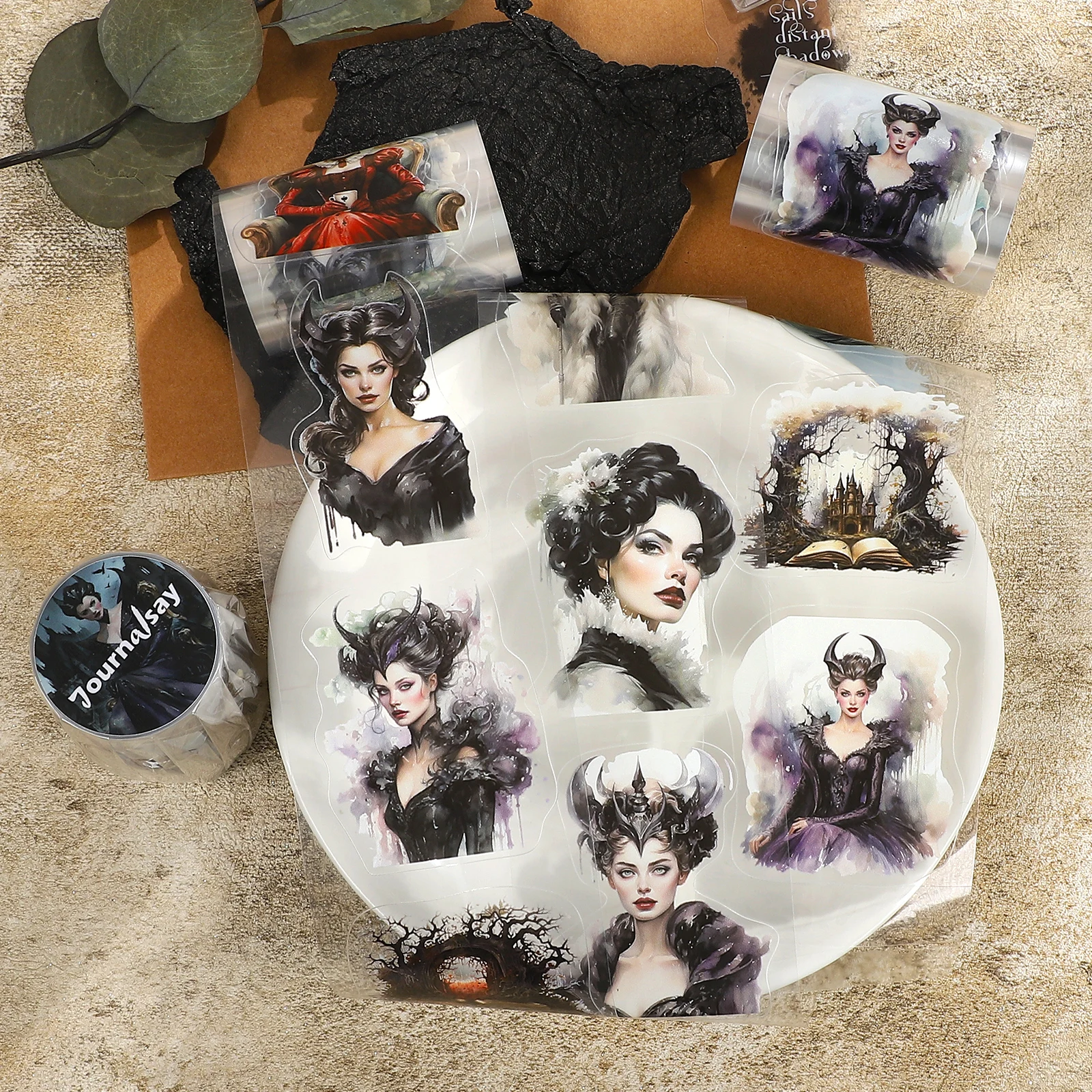 60mm*200cm Victorian Fairyland Villains Series Vintage Character Landscape PET Tape Creative Journal Material Collage Stationery