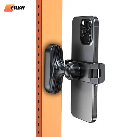 LRBH Manyetik Telefon Tutucu, 360 °   Ayarlanabilir Geri Çekilebilir Kelepçe, Spor Salonu, Forklift, Mutfak için Evrensel Eller Serbest Kullanım, Tüm Telefonlara Uyar