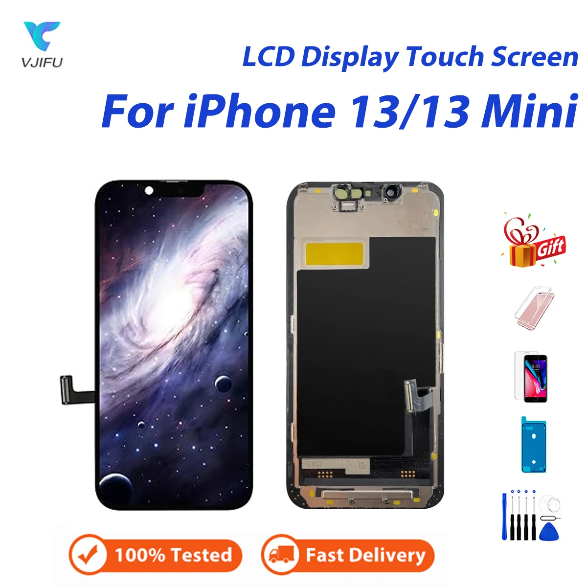 LCD Display for iPhone 13 Mini Touch Screen Replacement For IPHONE 13 A2633 A2482 A2631 Pantalla With Free Glass Protector Tools