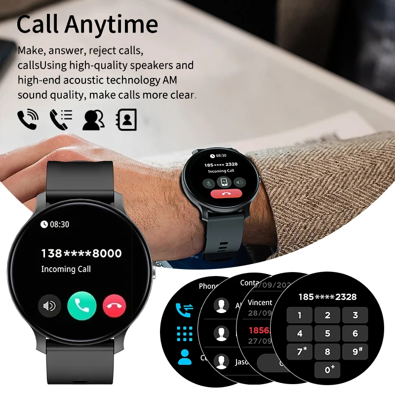 Men Smart Watch Women Heart Rate Blood Pressure Monitoring Sleep Health Monitor Bluetooth Call Sports waterproof For Android iOS