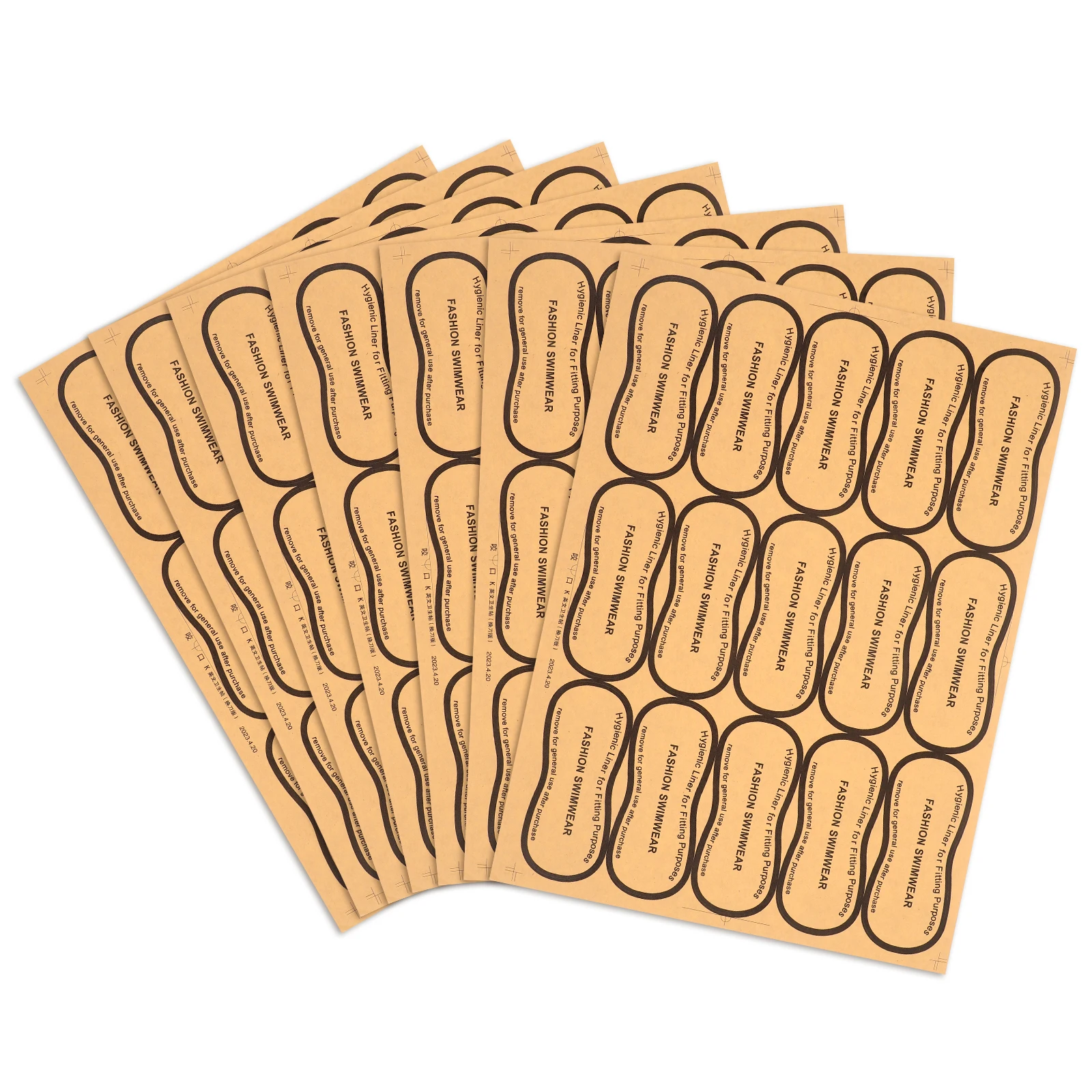 

7 Sheets Underwear Stickers Thong Liner Panty Adhesive Protective Labels for Swimsuits Kraft Paper Lightweight Compact