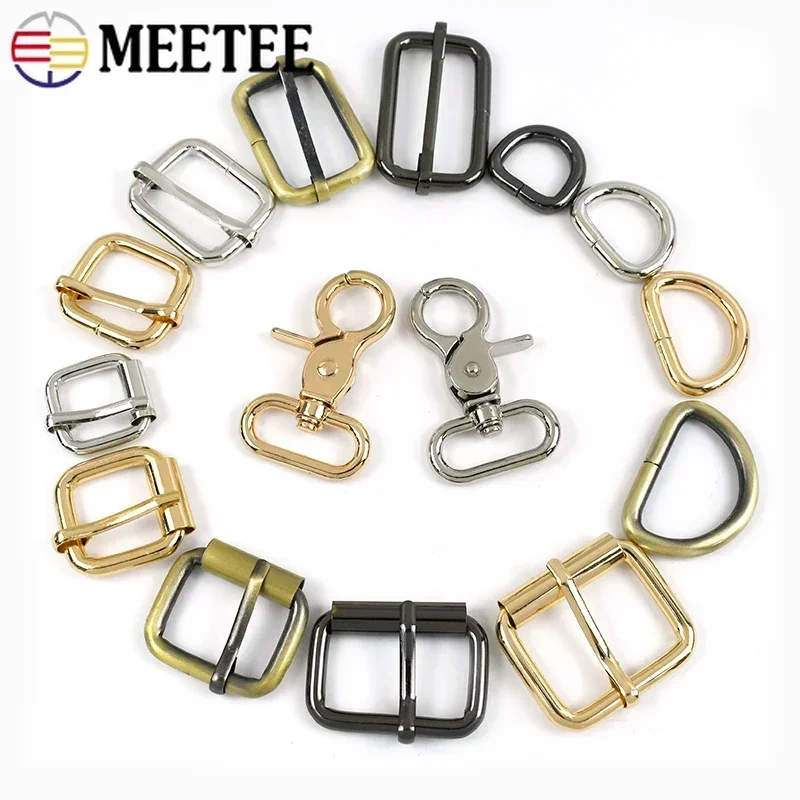 5/10Pcs Meetee 13-38mm Metal Swivel Buckles for Bag Straps Webbing Belts DIY Sewing Accessories Handbag Slider Hooks Pin Clasps