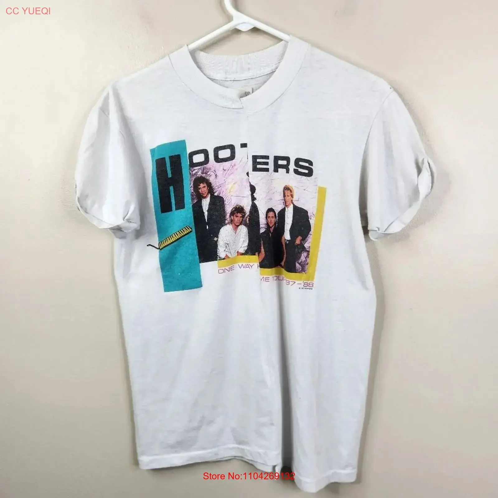 Urban Renewal Vintage 1987 The Hooters One Way Home Tour SS T Shirt Medium vintage Washed Slightly Comfortable designer clothes