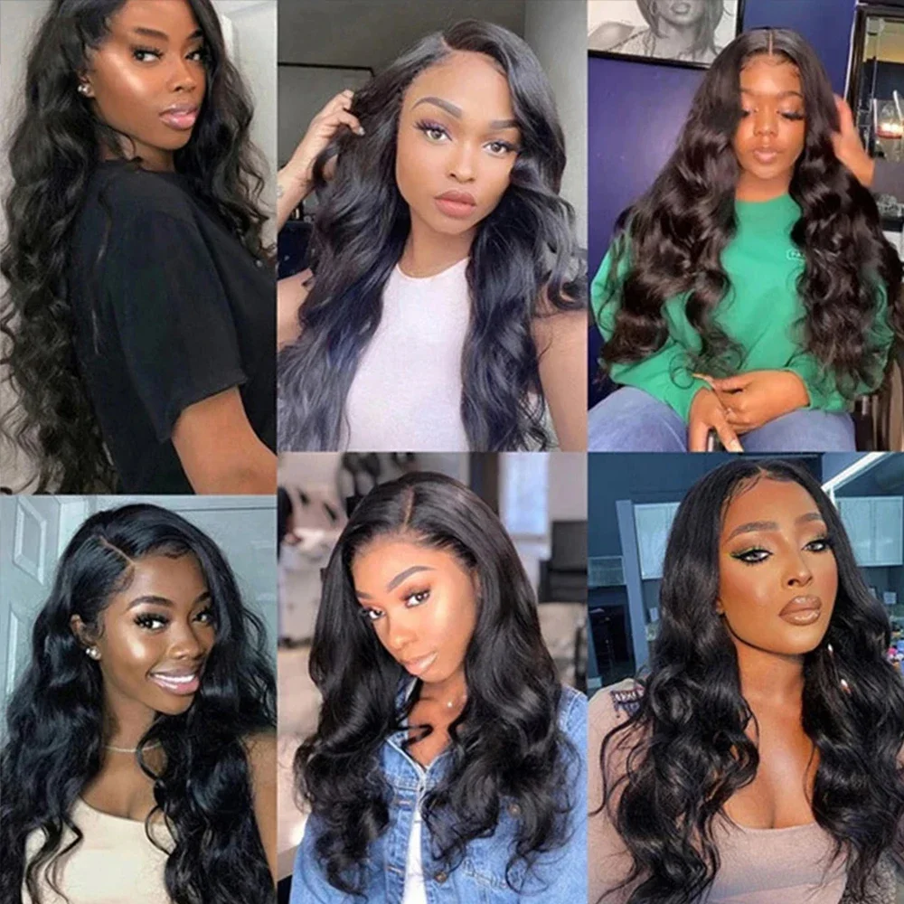 30 32 بوصة الخامس جزء غلويليس الجسم موجة باروكة من شعر طبيعي 200 الكثافة ترقية جاهزة لارتداء خصلات الشعر المستعار الإنسان الملون الطبيعي للنساء #6