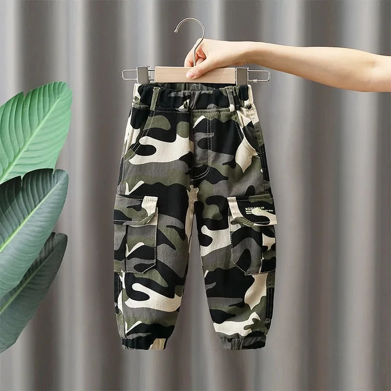 

New Children Cotton Cargo Pants for Solid Boys Casual Sport Pants Enfant Garcon Kids Children Trousers 2-7Years Clothes