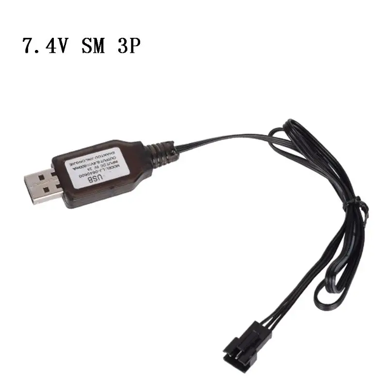 6.4V/7.4V 600mA 500mA Charger Li-i SM-3P RC Toys Remote Control Positive Portable USB Charger Cable 3-pin Sm-3p Rc Toys