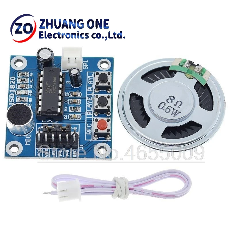 ISD1820 recording module voice module the voice board telediphone module board with Microphones + Loudspeaker for Arduino