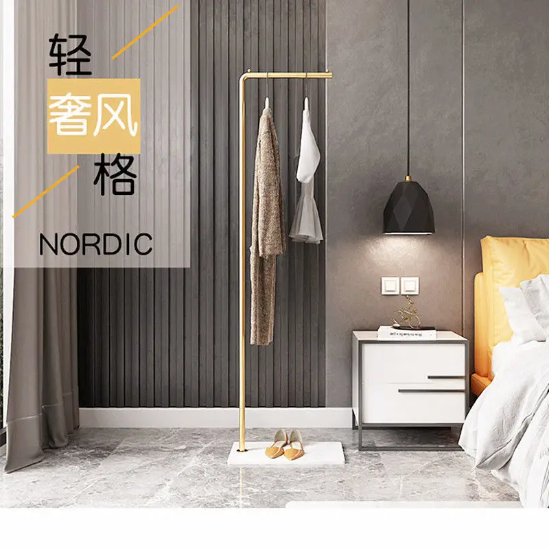 Nordic Clothes Rack Floor Bedroom Simple Household Storage Rack Light Luxury Modern Rod Coat Rack