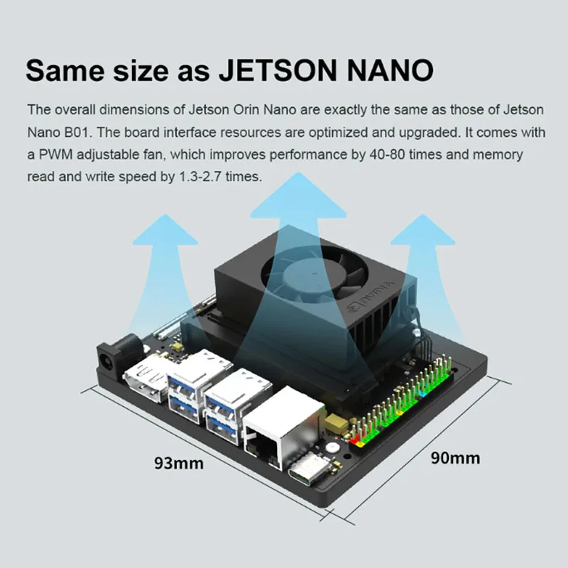 Jetson Orin NANO Developer Kit (ufficiale/SUB) con 4GM/8GB di RAM