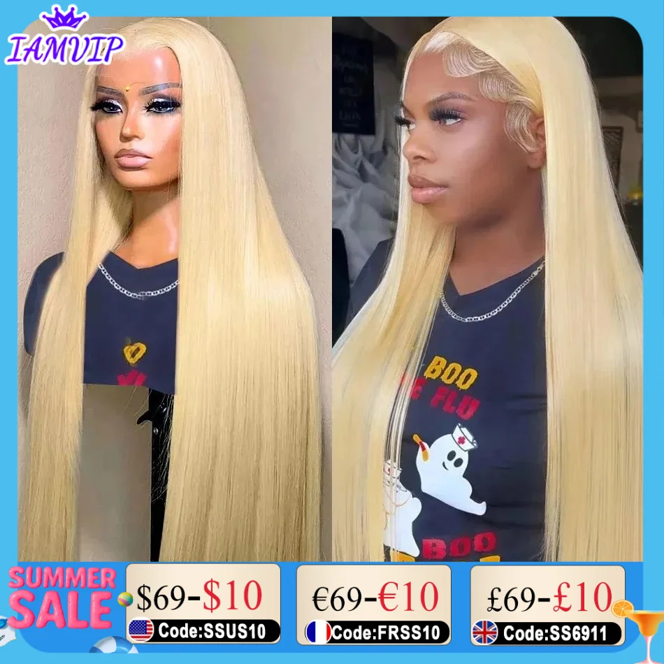 

IAMVIP 13x4 Hd Transparent Lace Frontal 613 Blonde Lace Front For Black Women Brazilian Deep Wave Human Hair Wigs