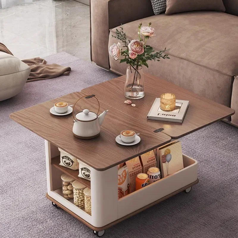 Solid Wood Coffee Table Foldable Small Mobile Wooden Coffee Table Balcony Floor Mesas De Centro Para Sala Home Furniture