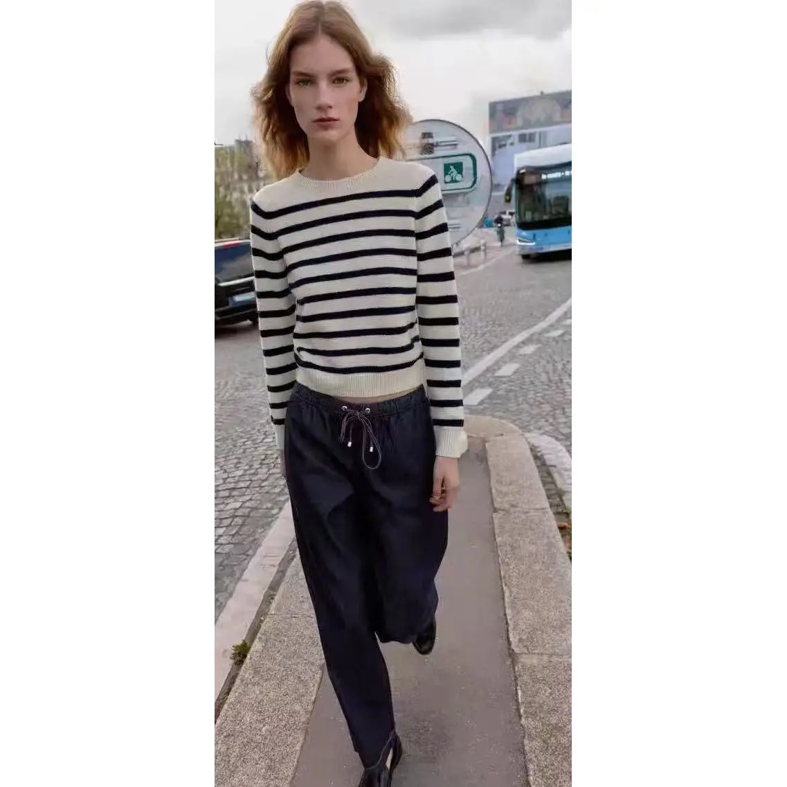 Faionable شريط تريكو ZR Sle جديد الخريف الشتاء الملابس النسائية تنوعا ألياف البوليستر طويلة Sve جولة Ne سحب... #2