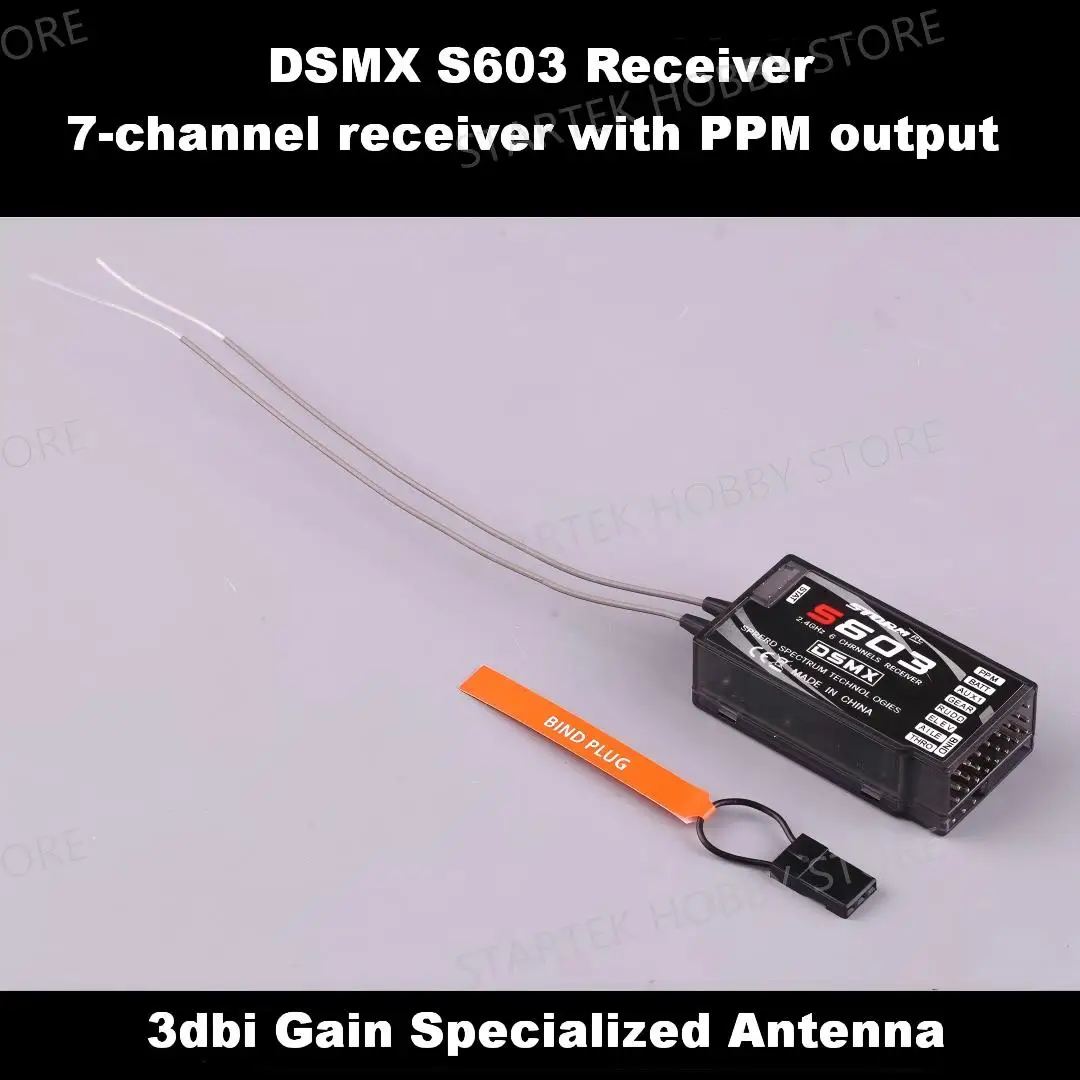 

6 channal S603 RC Receiver for Transmitter Spektrum DX6i DX7 DX8 JR DSX7 DSX9 DSMX DSM2 Transmitter