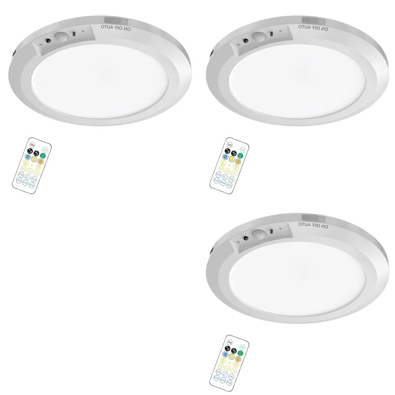 LICE-3X Ceiling Light, Rechargeable Motion Sensor Lights Indoor, Magnetic Ceiling Lamp With 3 Dimmable Color Remote Control