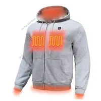2025 Outdoor Electric USB Heating Sweaters Hoodies Men Winter Warm Heated Clothes Charging Heat Jacket Sportswear P5103