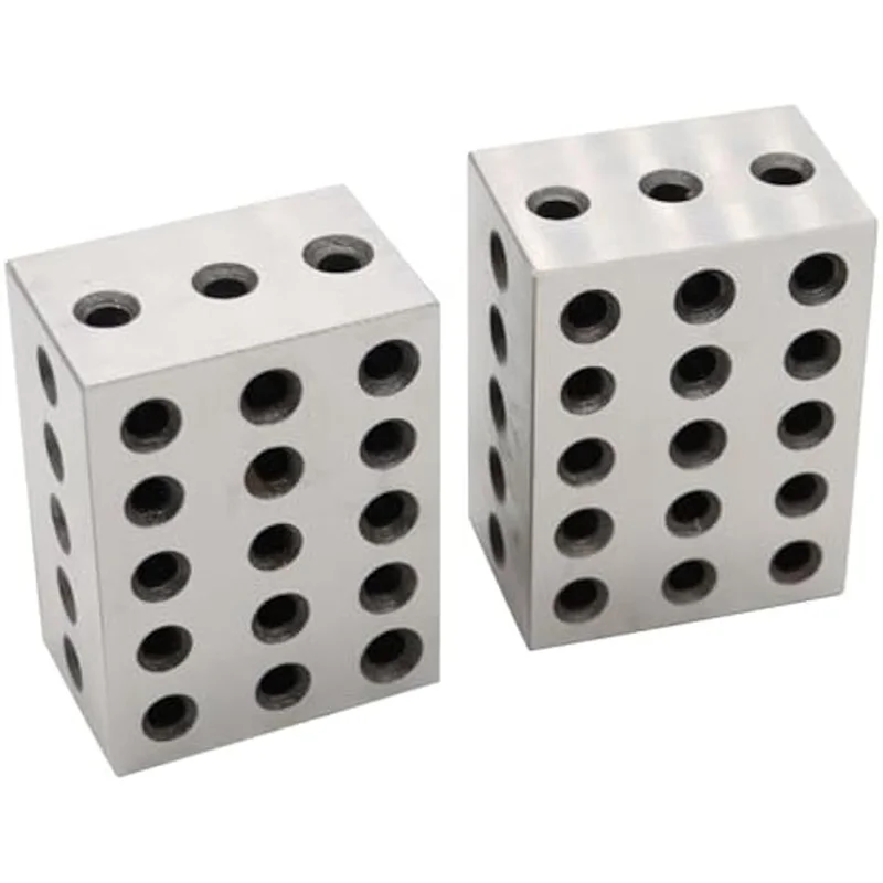 A64Z 2-3-4In Blok Pasangan Cocok 23 Lubang 0,0003 Blok Pengaturan Mesin Penggilingan Presisi HRC 55-62 (2-3-4 Blok 0,0003In)