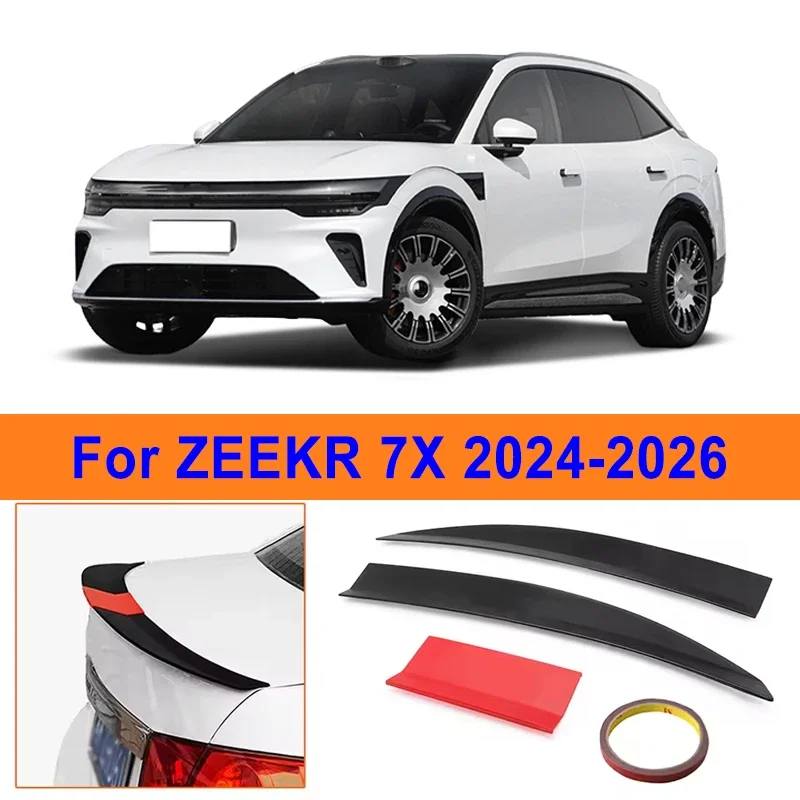 

For ZEEKR 7X 2024-2026 3-Section ABS Rear Trunk Spoiler 115-125cm Adjustable Sports Decor Top Wing Car Exterior Parts