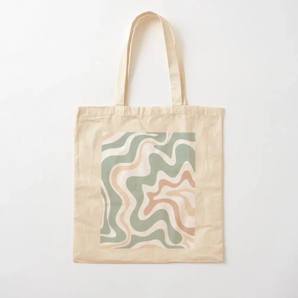 

Liquid Swirl Retro Abstract in Light Sage Celadon Green, Light Blush, Cream, and White Tote Bag sacs de shopping Bag