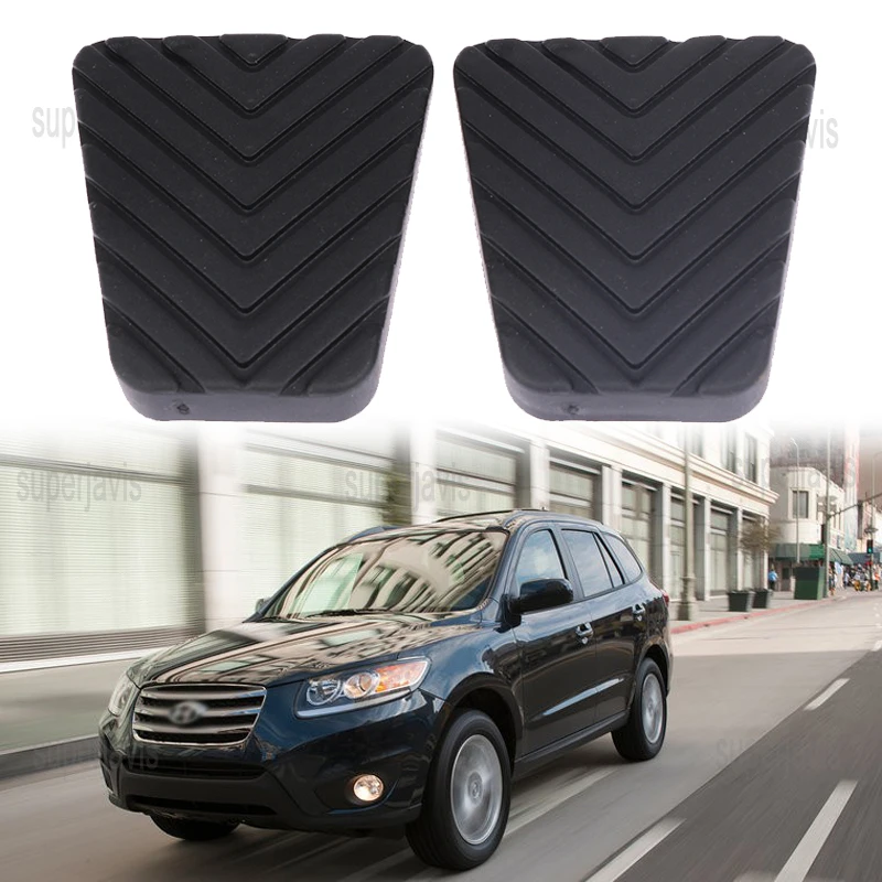 Brake Clutch Pedal Cover For Hyundai Santa Fe 2001-2012 2PCS Rubber Replacement Brake Clutch Pedal Pads Cover