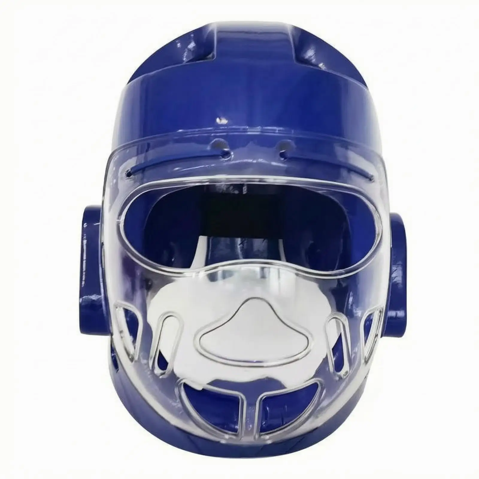 Taekwondo Headgear with Face Shield for Sparring Practice Secure Hook Loop Strap Ventilated Combat Helmet