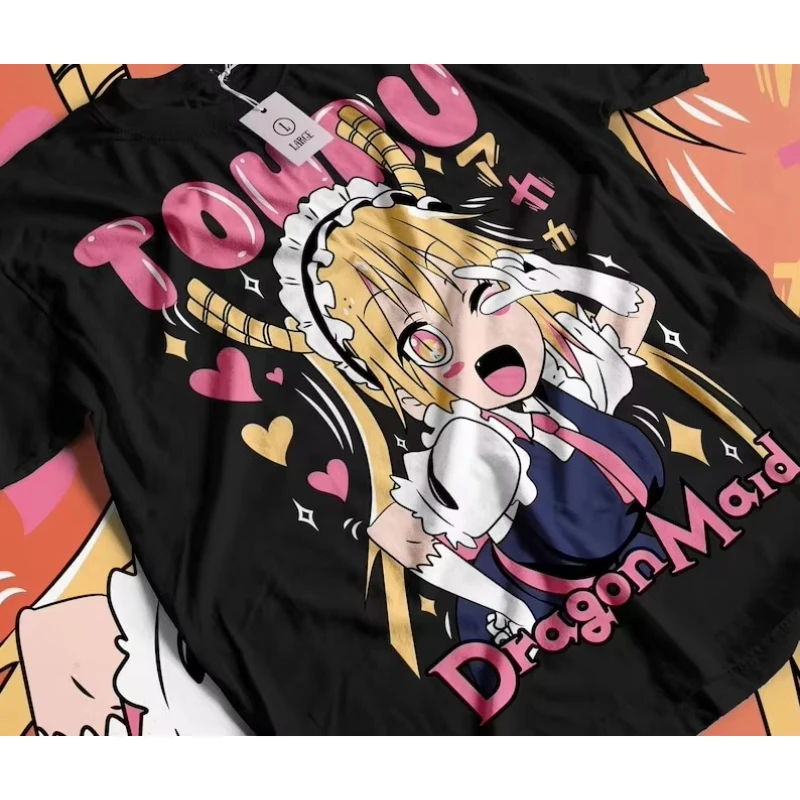 Camiseta de anime "Miss Kobayashi's Dragon Maid" unisex, casual, de manga corta, estilo otaku, con estampado de manga, para hombres y mujeres.