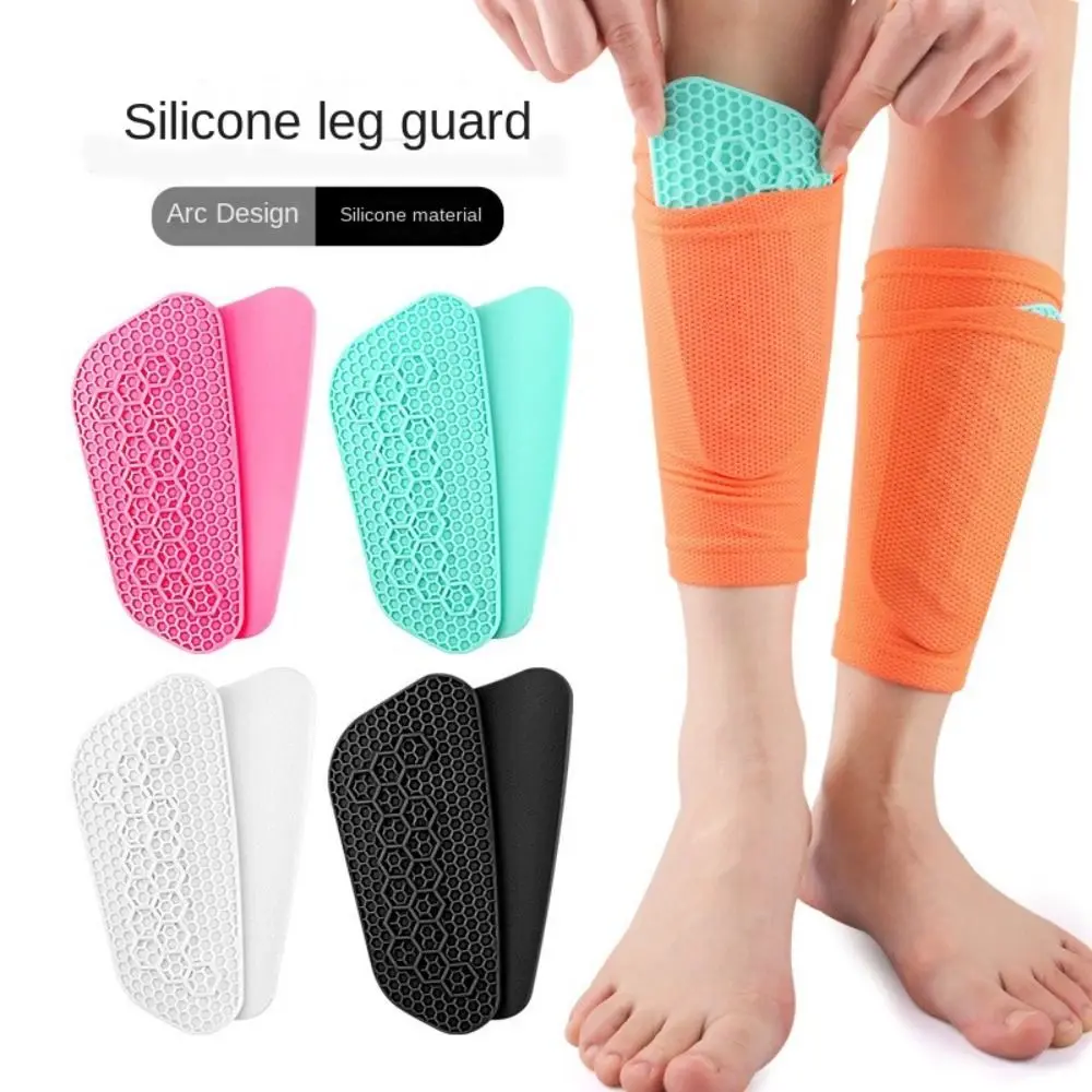 

1 Pair Lightweight Soccer Shin Guards Wear-resistant Shock Absorbing Silicone Football Shin Pad Shockproof Anti collision