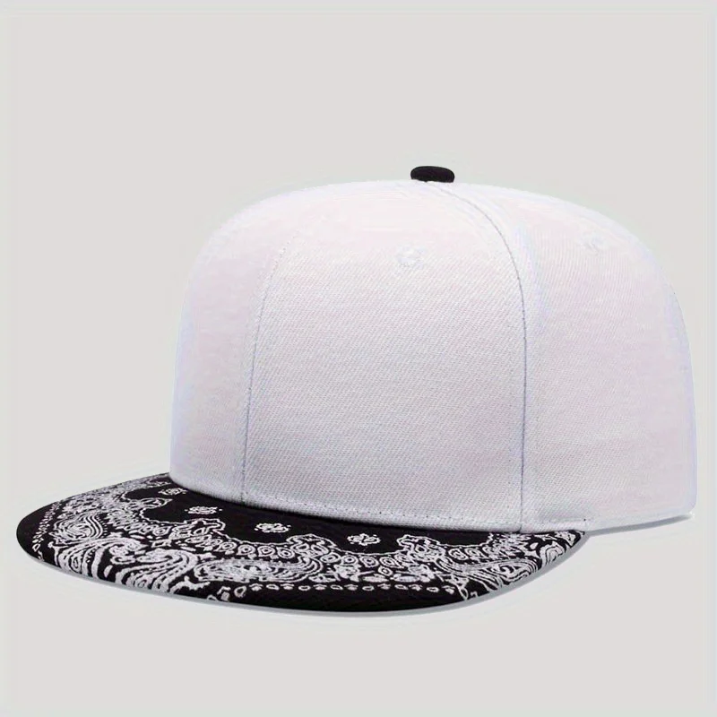 

Lightweight Paisley Sun Hat Flat Brim Colour Block Baseball Cap Unisex Outdoor Travel Cap Summer Urban Fashion