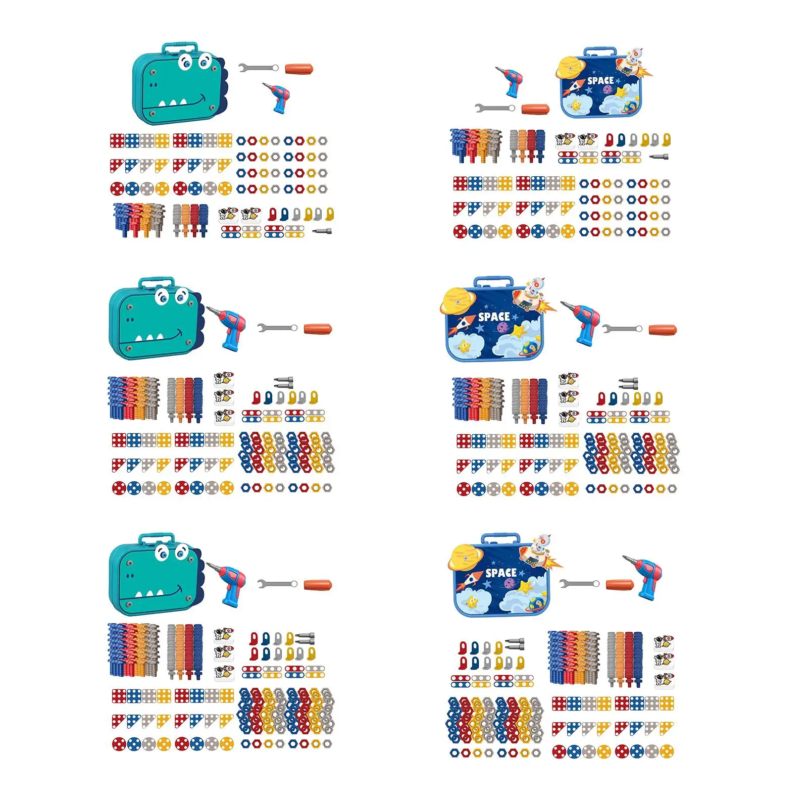 Conjunto de brinquedos de broca e chave de fenda, brinquedos de aprendizagem de haste, motor fino de desenvolvimento diy