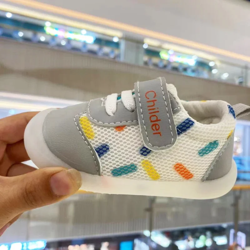 Boys/Girls Baby Walking Shoes 2023 Spring/Autumn New 0-2 Year Old Shoes Soft Sole Mesh Breathable Baby Shoe Nude Shoe Bebê أحذية