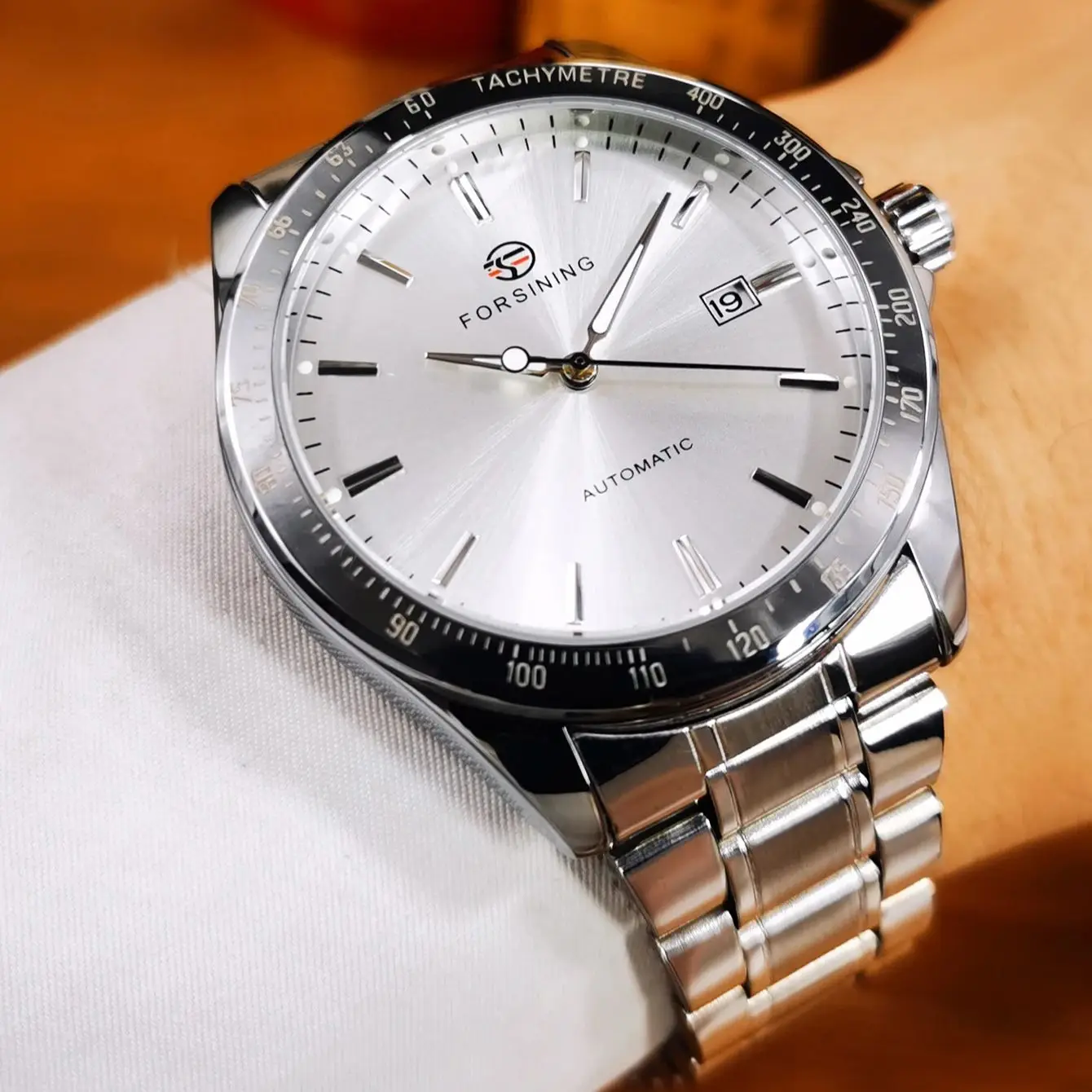 

Forsining Fashion Minimalist Mens Watches Top Brand Luxury Calendar Stainless Steel Strap Business Automatic Mechanical Watch