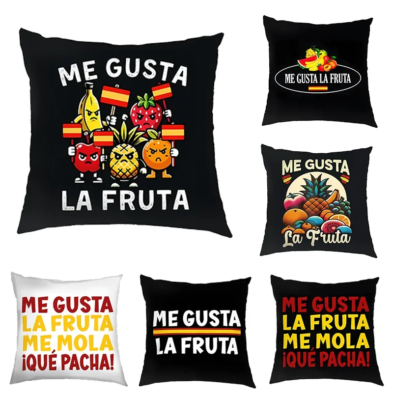 Me Gusta La Fruta España Cushion Covers I Like Fruit Pillowcase Throw Pillow Cover Office Bedroom Living Room Home Decorations