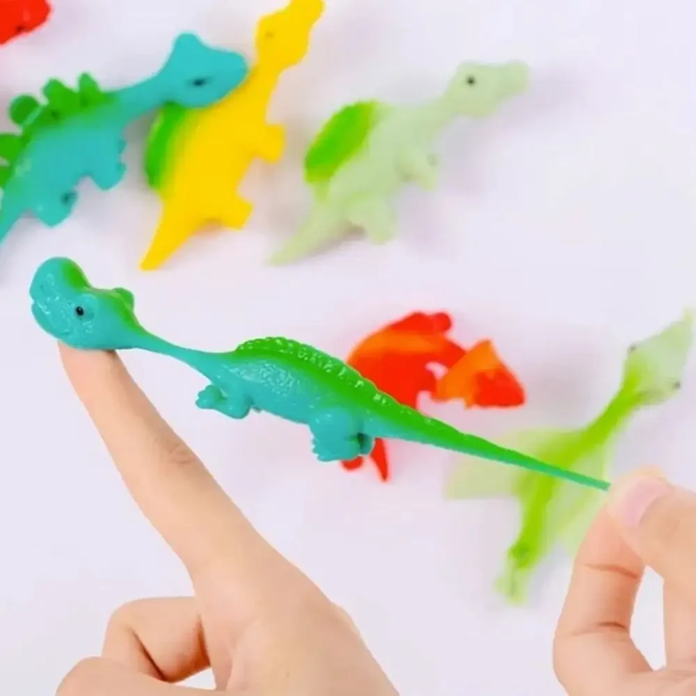 5PCS Gift Dinosaur Ejection Dinosaur Toy Not Deformed Cartoon Animals Dinosaur Finger Toys Anxiety Stress Relief Toy
