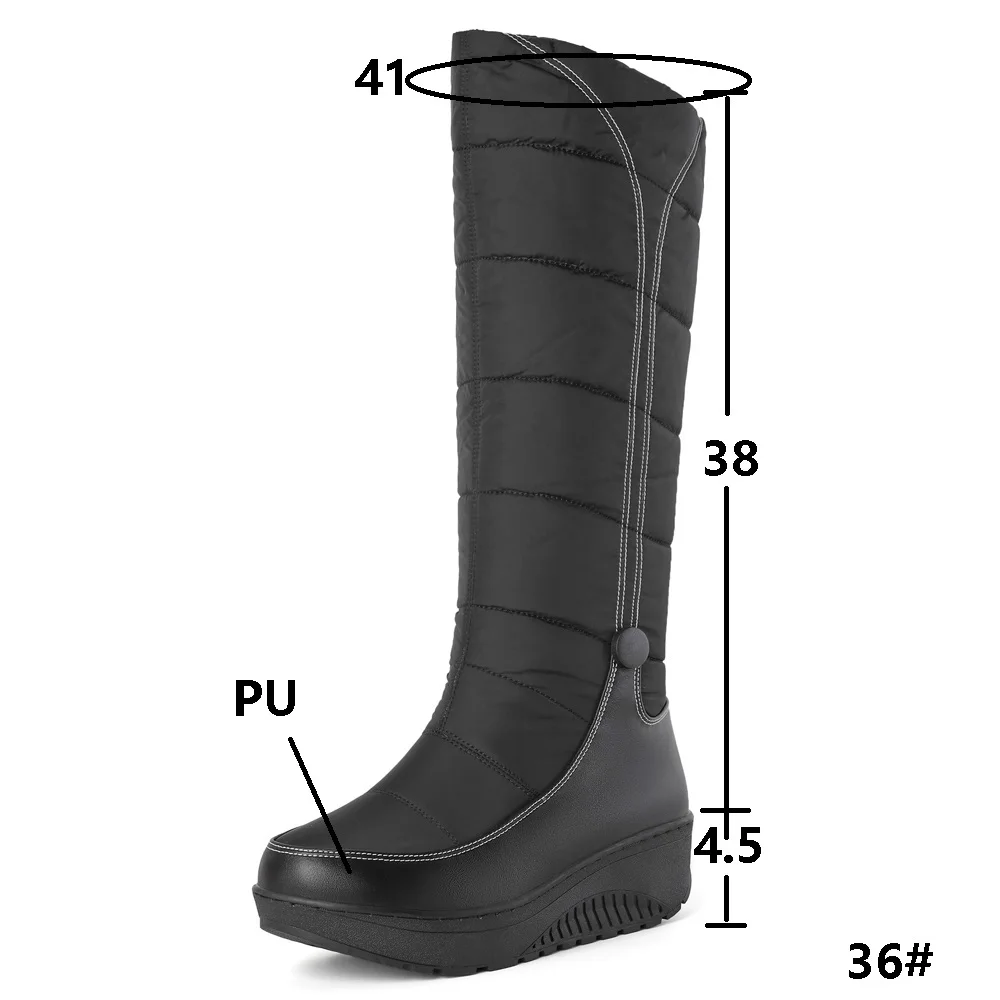 2023 New Women Winter Long Boots Platform Shoes Mid-Calf Boots Designer Kitten Heels Round Toes Ladies Wedge Heel Black Red