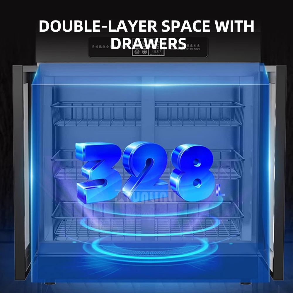 Armadietto speciale per la pulizia e la disinfezione delle stoviglie di grande capacità per ristoranti da 75 cm con cassetti