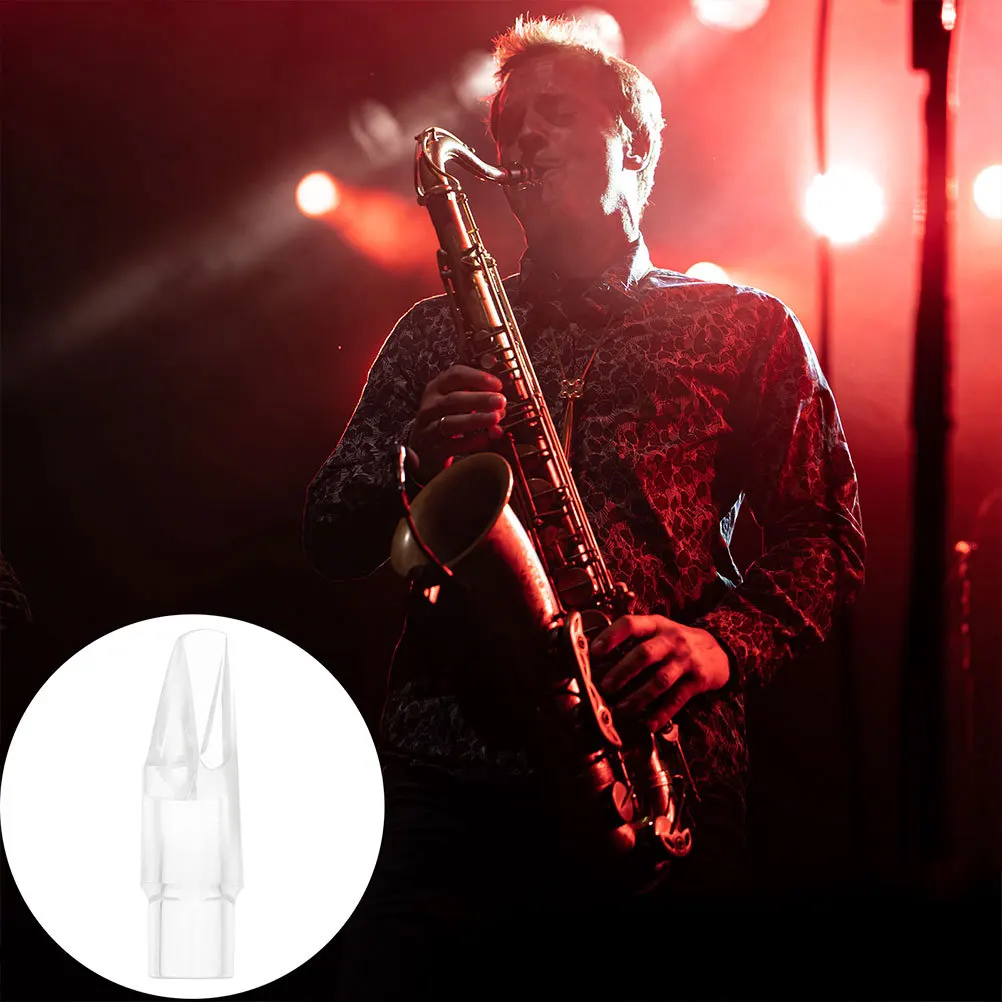 

Soprano Saxophone Mouthpiece Clear Plastic Head Smooth Edges Full Tone Quality Portable Sax Replacement Accessory