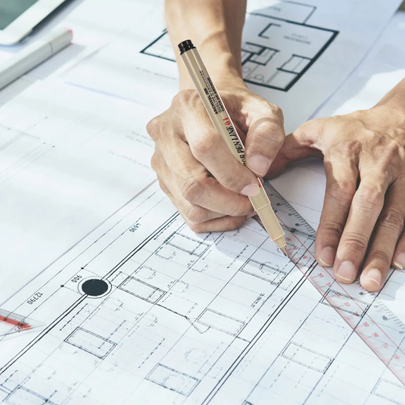 

10pcs ABS Material Waterproof Hook Pens Markers Durable Sketching Drafting Drawing Accessories Student Paint Pens