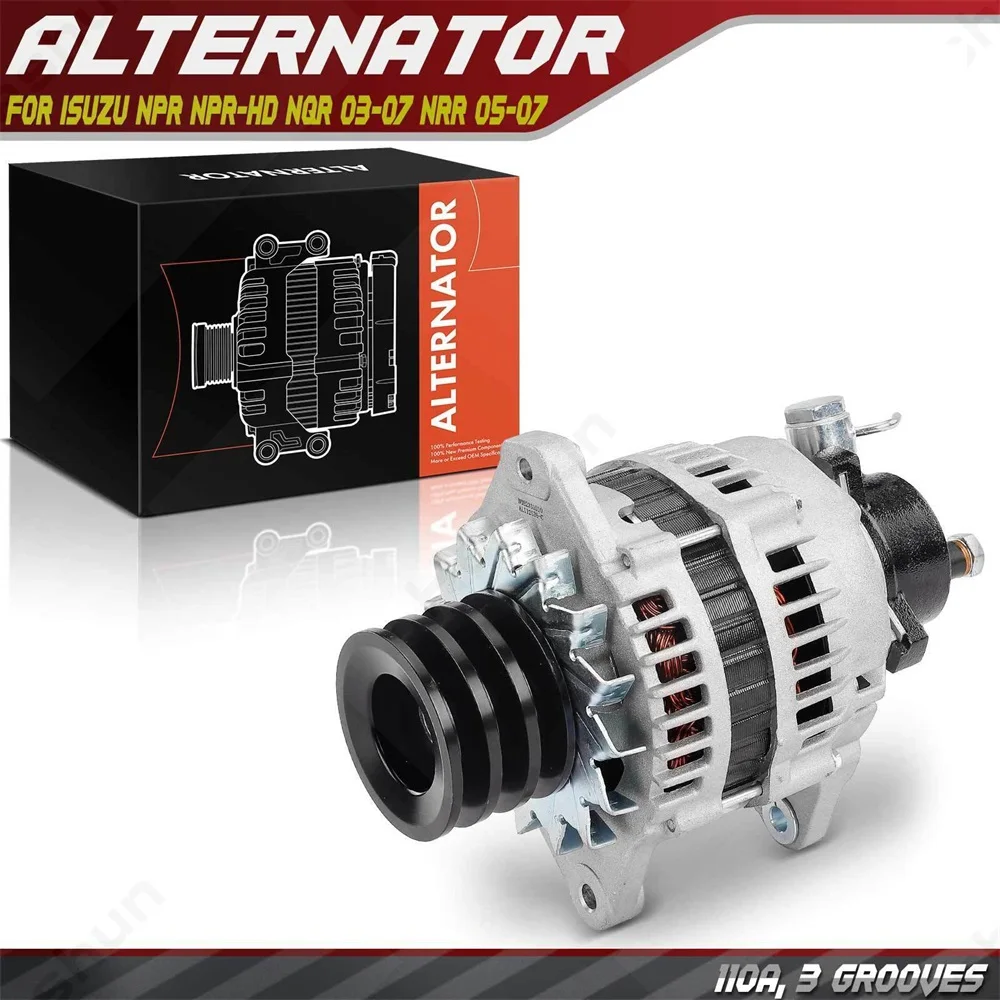 

New Alternator For Isuzu NPR NPR-HD NQR 2003-2007 CHEVY GMC HD TRUCK W SERIES 110AMP 2902768400 8972482970 LR1110501 LR1110501B