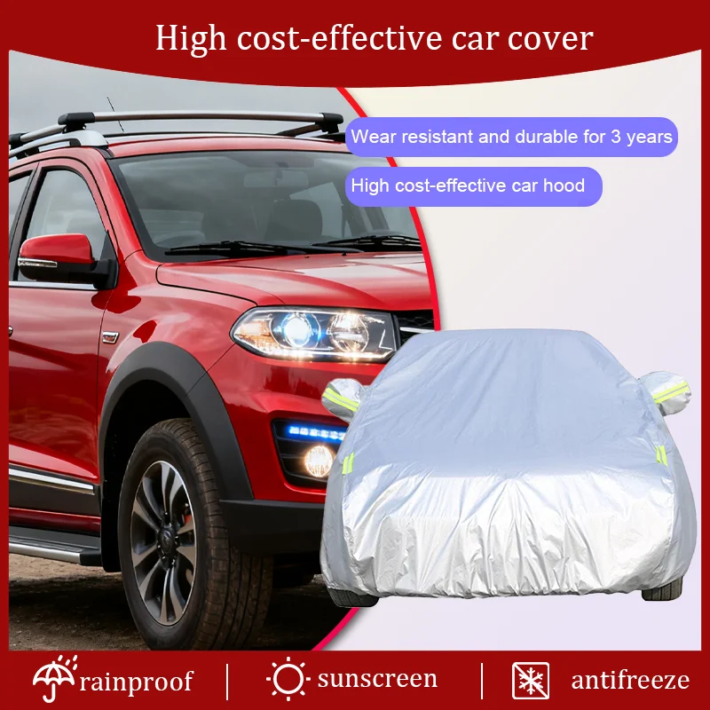 For Double Dragon Actyon Sports 2006-2023 Thick Car Cover Anti UV Sunshade Rain and Snow Windproof Cover