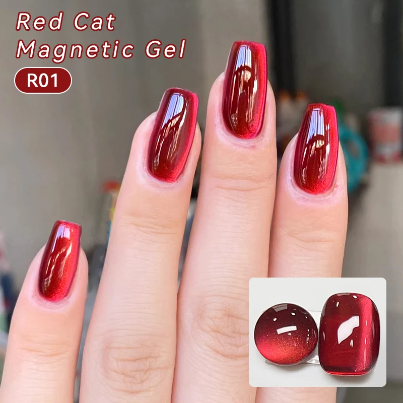 UR SUGAR 15ml  Rose Wine Red Water Light Cat Magnetic Gel Nail Polish White Dopamine Nail Glitter Soak Off UV LED for Manicure