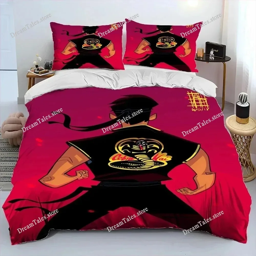 

3D Cobra Kai Amanda TV Karate Comforter Bedding Set,Duvet Cover Bed Set Quilt Cover Pillowcase,King Queen Size Bedding Set Boys