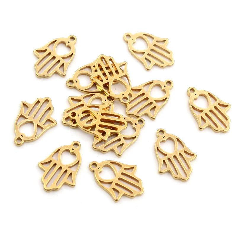 10pcs/lot 316 Stainless Steel Gold Plated Tree Moon Butterfly Small Charms Pendant For Necklace DIY Jewelry Making